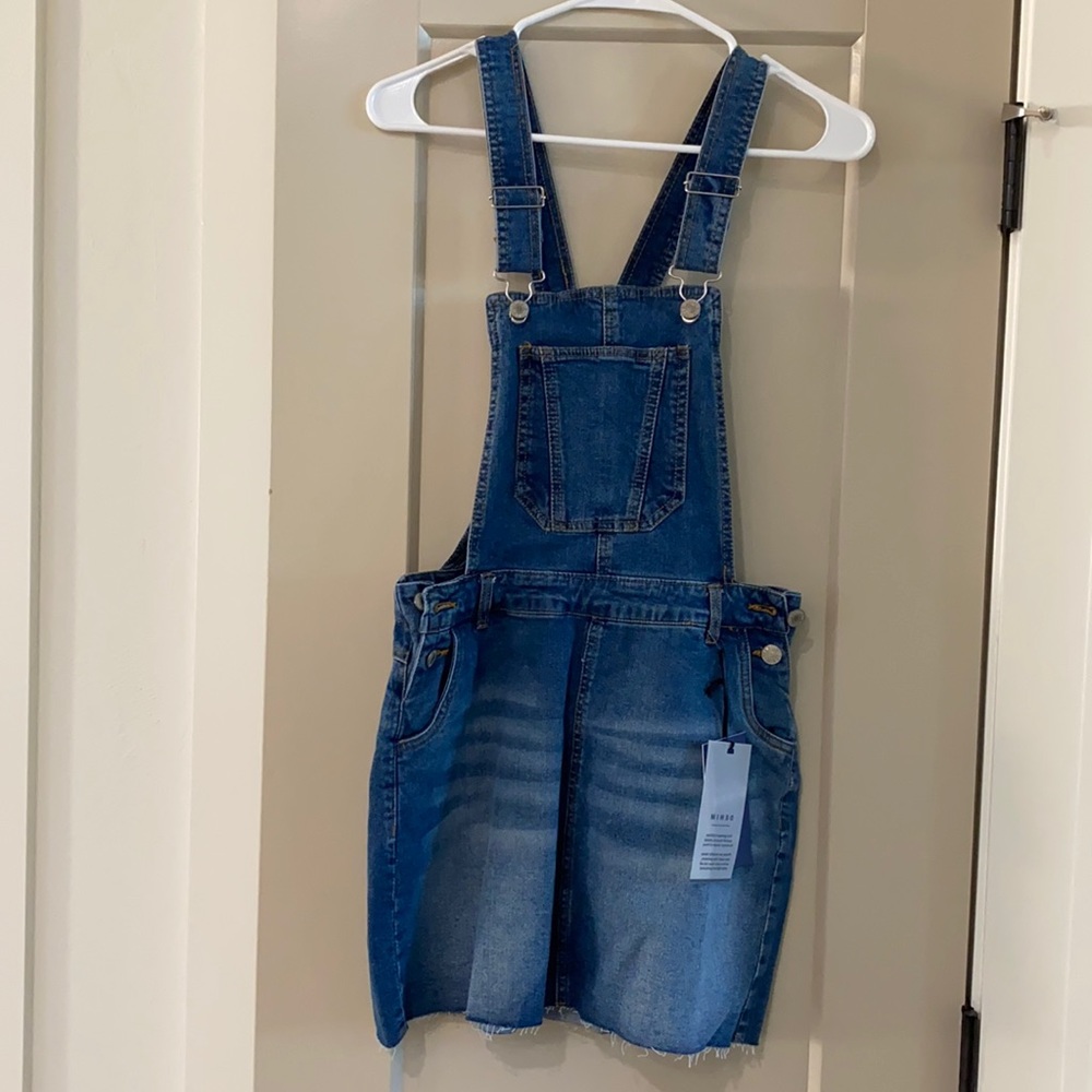 Denim overall dress